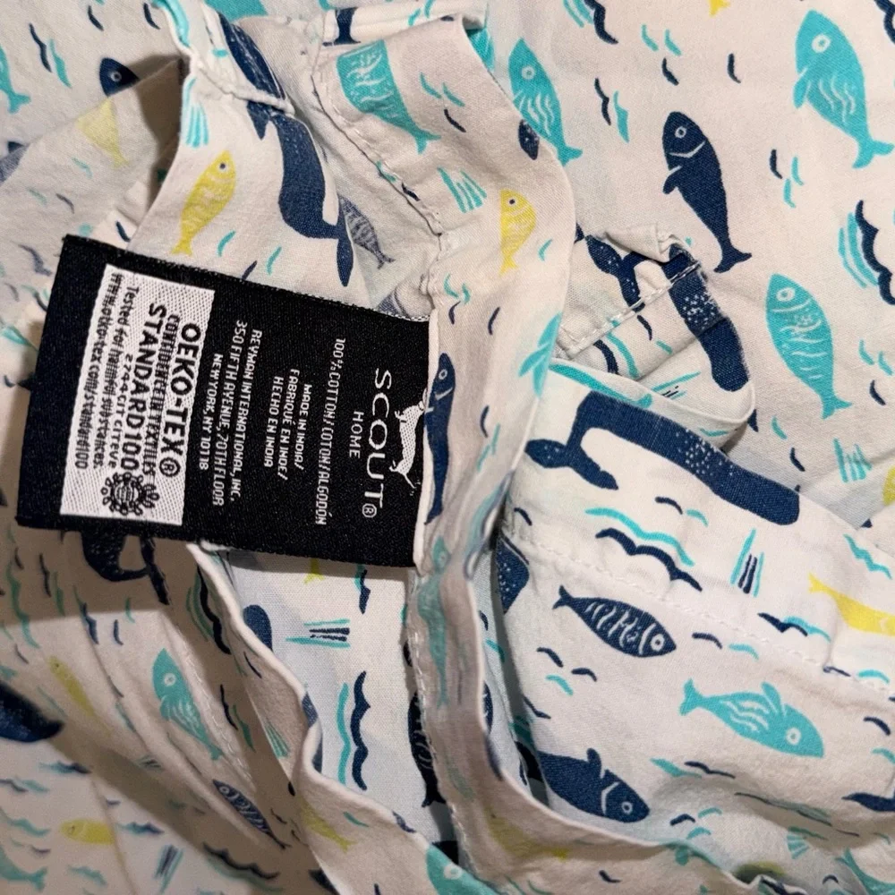 Scout Full Sheet Set – Whale Print | Full Size | 4pc Coastal Kids Bedding